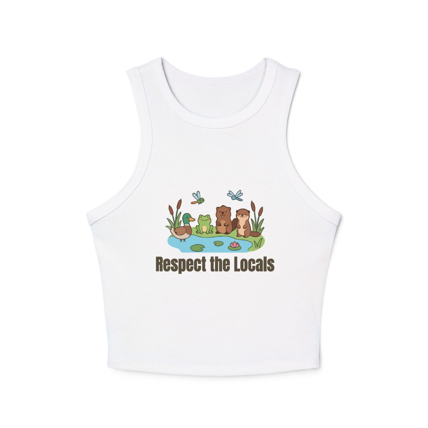Respect The Locals (Pond) Women's Micro Rib Racer Tank Top