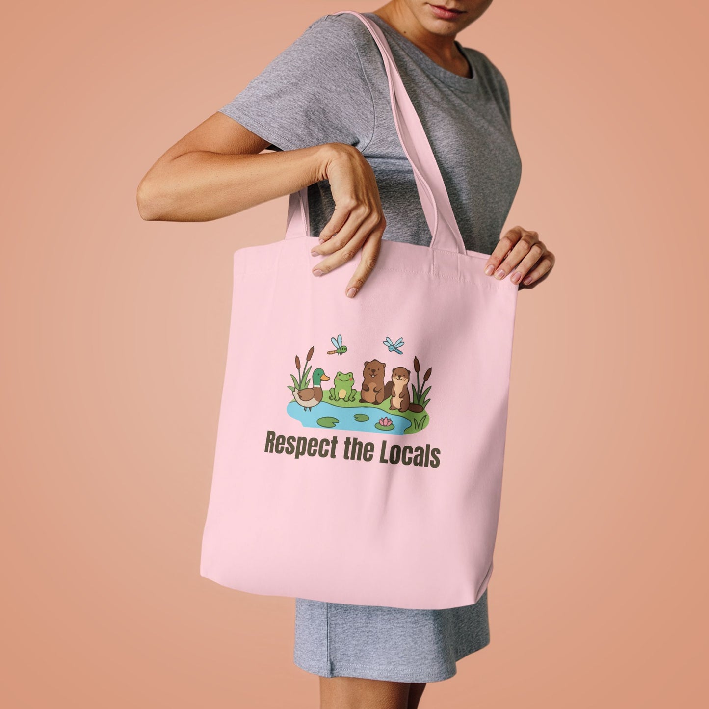 Respect The Locals (Pond) Cotton Tote Bag