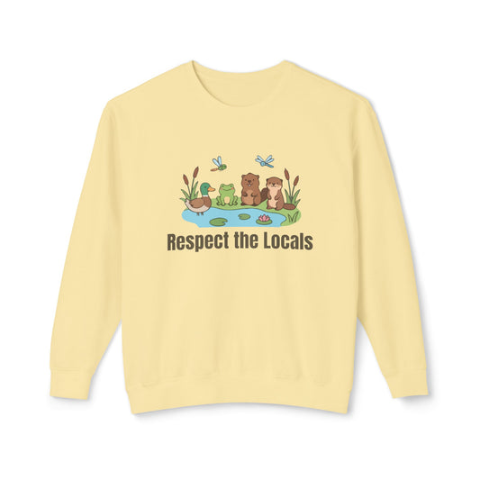 Respect The Locals (Pond) Unisex Lightweight Crewneck Sweatshirt
