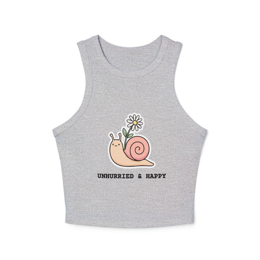 Unhurried Women's Micro Rib Racer Tank Top