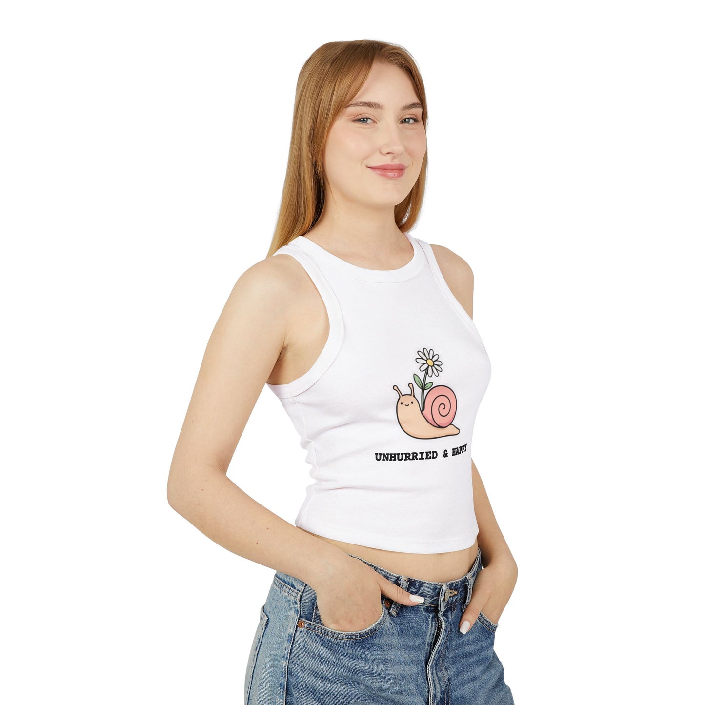 Unhurried Women's Micro Rib Racer Tank Top