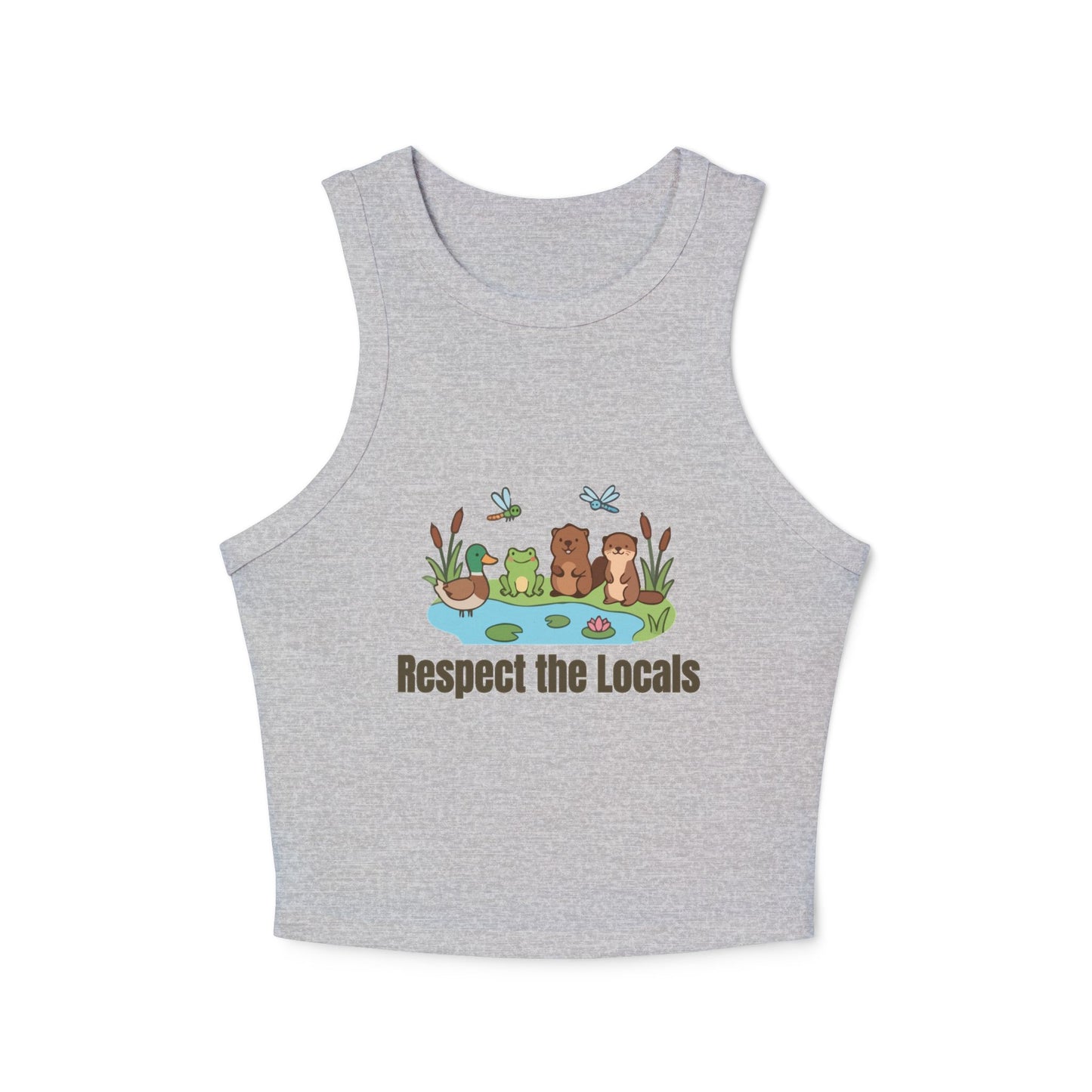Respect The Locals (Pond) Women's Micro Rib Racer Tank Top