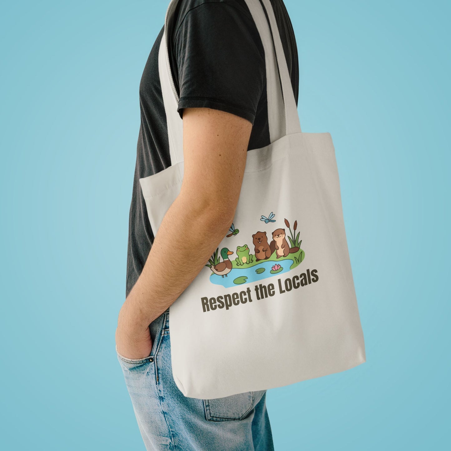 Respect The Locals (Pond) Cotton Tote Bag