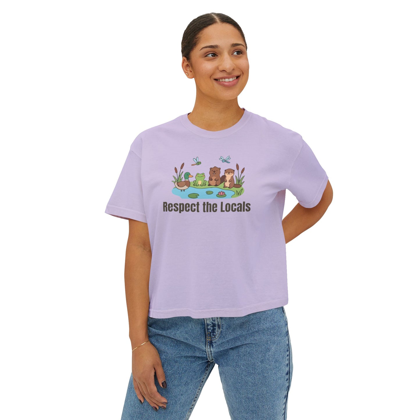 Respect The Locals (Pond) Women's Boxy Tee