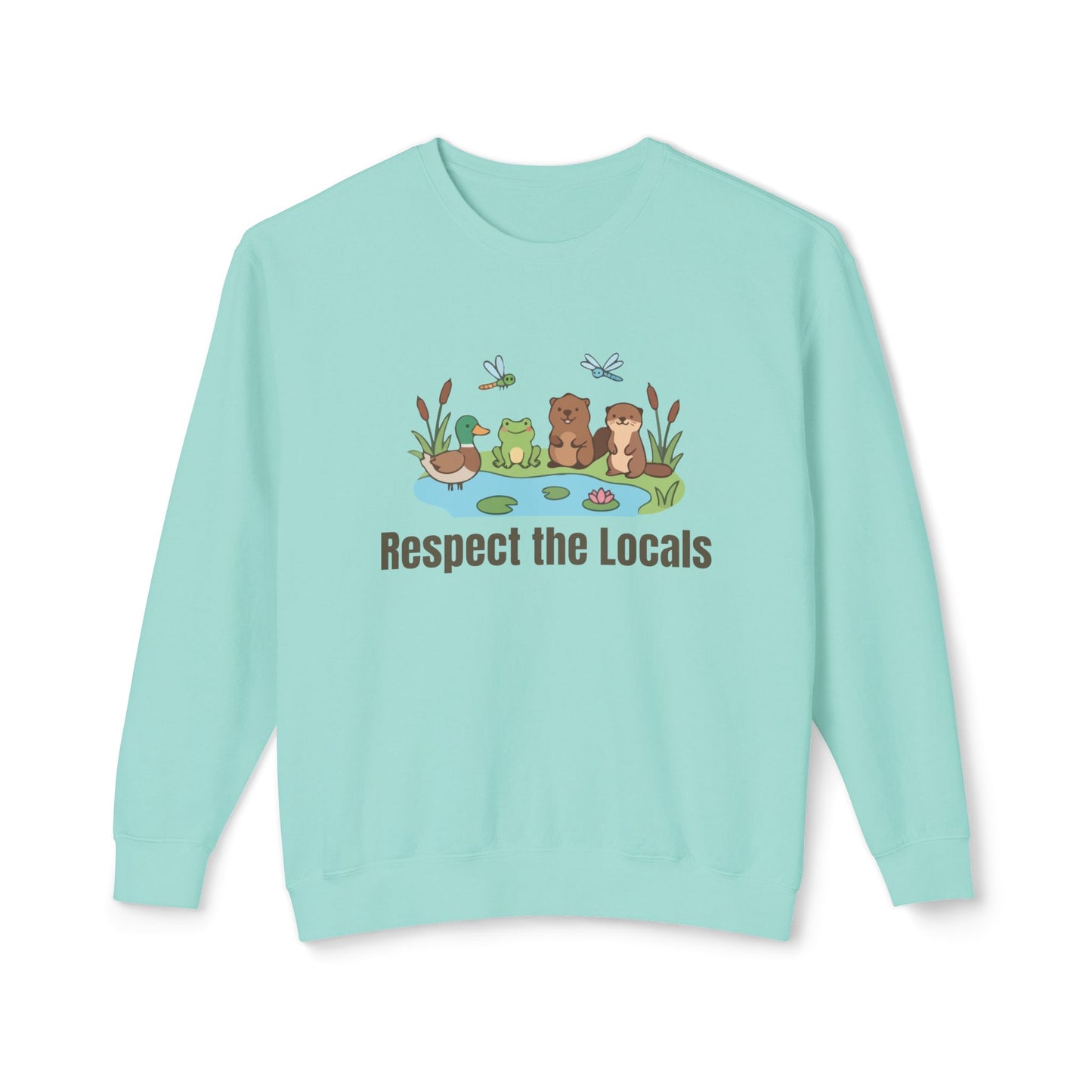 Respect The Locals (Pond) Unisex Lightweight Crewneck Sweatshirt