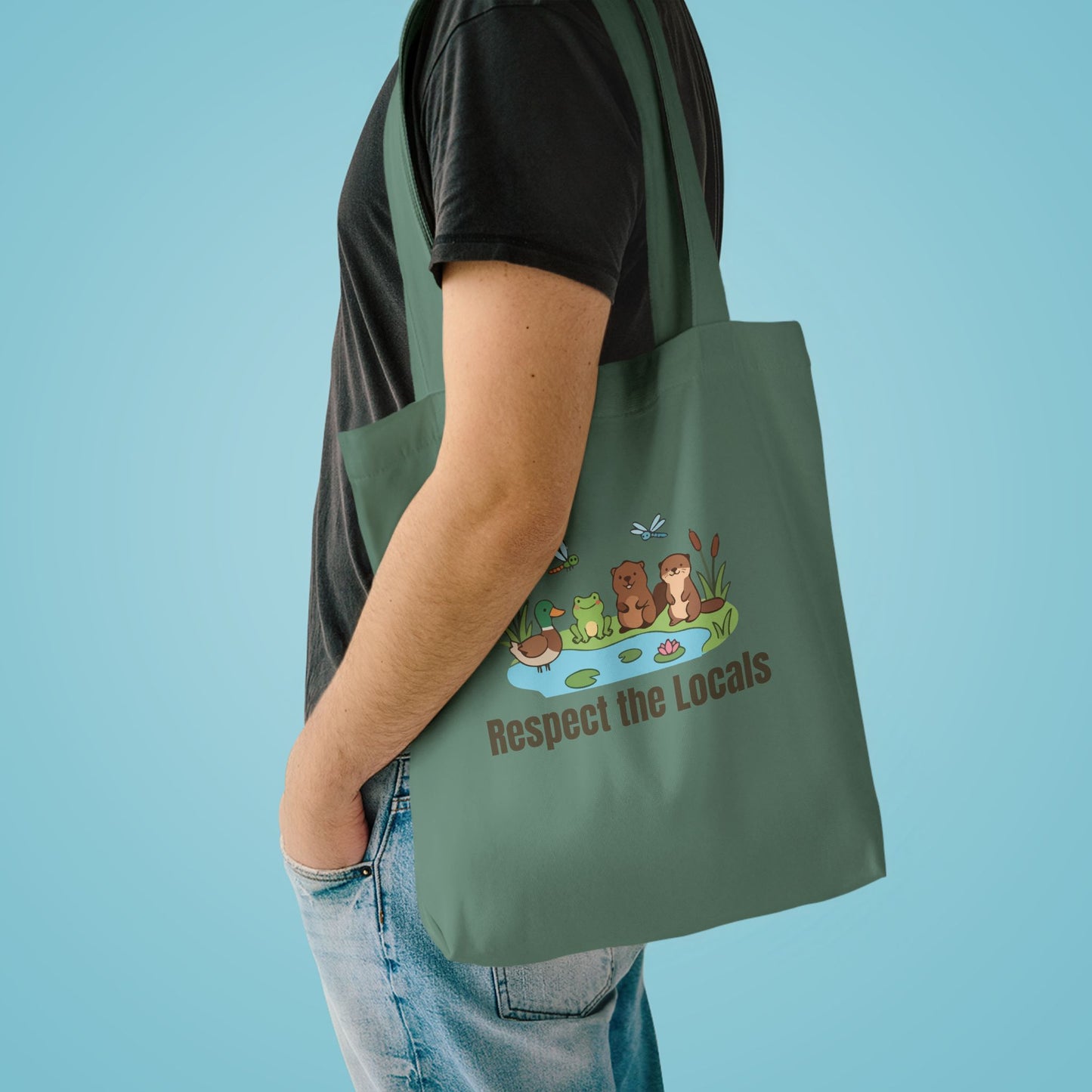 Respect The Locals (Pond) Cotton Tote Bag