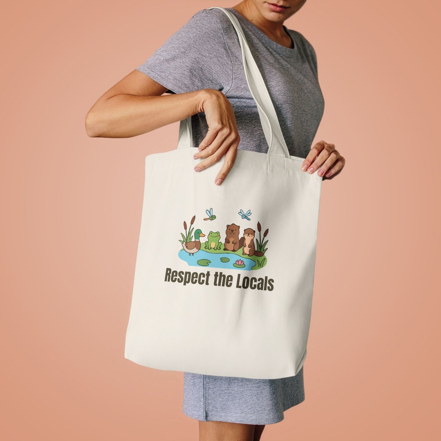 Respect The Locals (Pond) Cotton Tote Bag