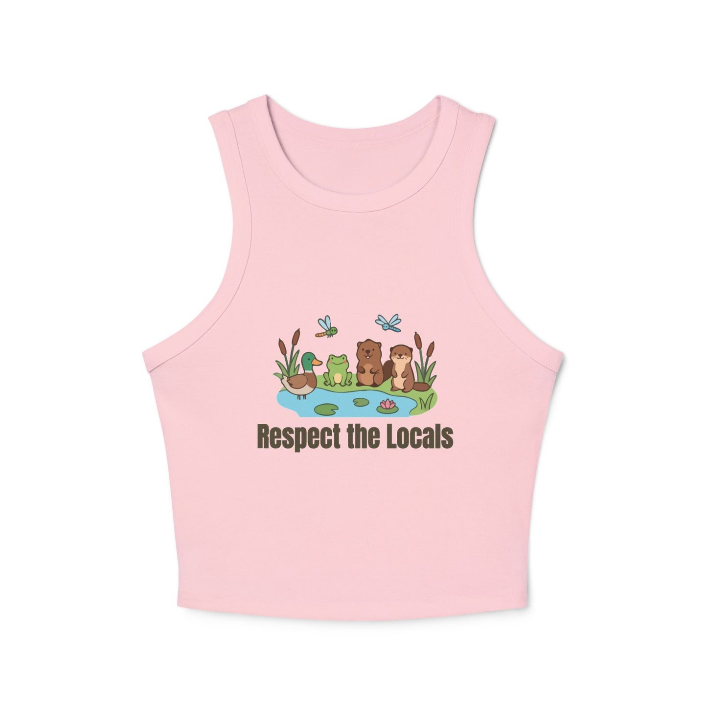 Respect The Locals (Pond) Women's Micro Rib Racer Tank Top