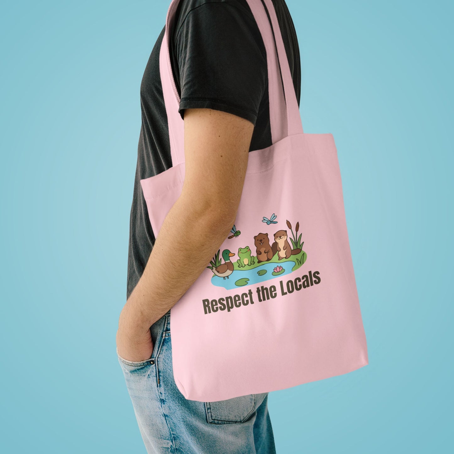 Respect The Locals (Pond) Cotton Tote Bag