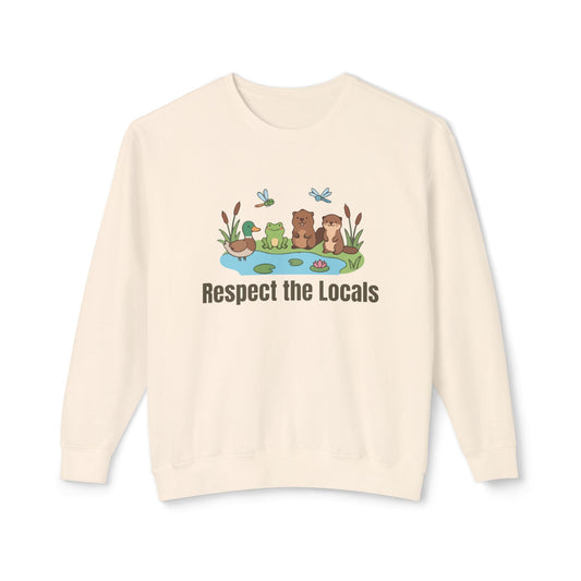 Respect The Locals (Pond) Unisex Lightweight Crewneck Sweatshirt