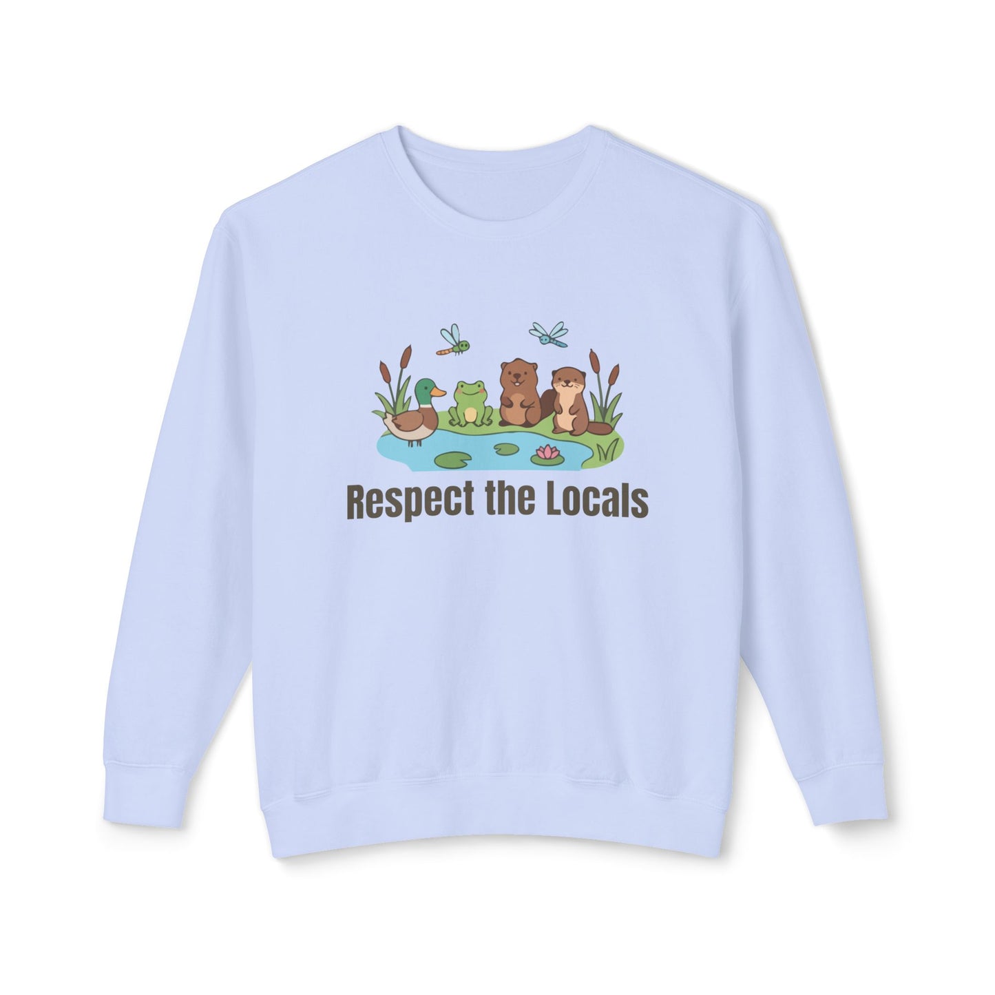 Respect The Locals (Pond) Unisex Lightweight Crewneck Sweatshirt