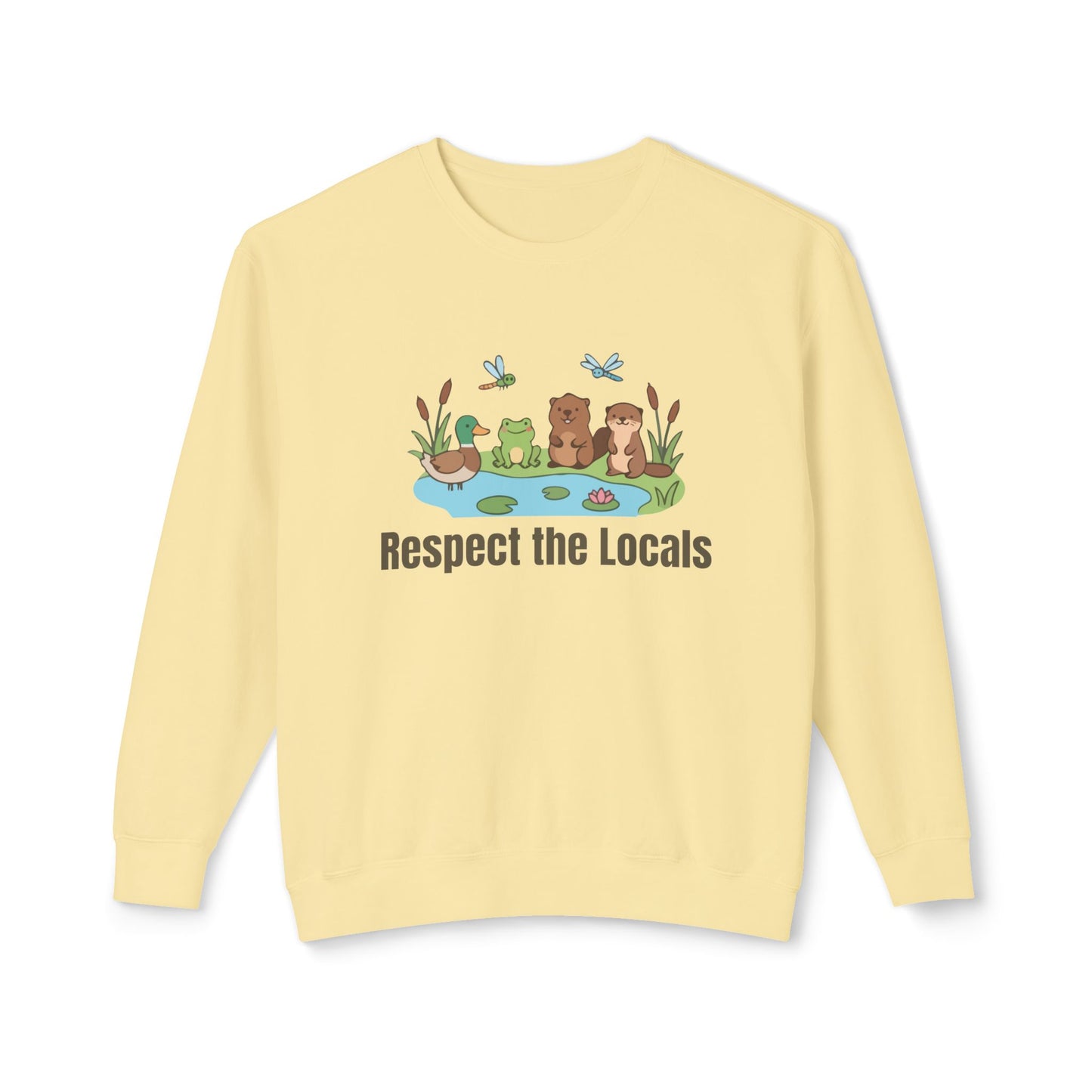 Respect The Locals (Pond) Unisex Lightweight Crewneck Sweatshirt