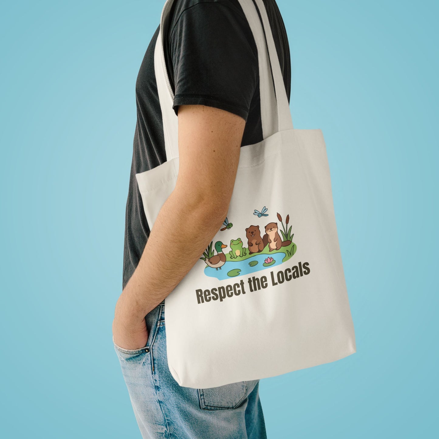 Respect The Locals (Pond) Cotton Tote Bag