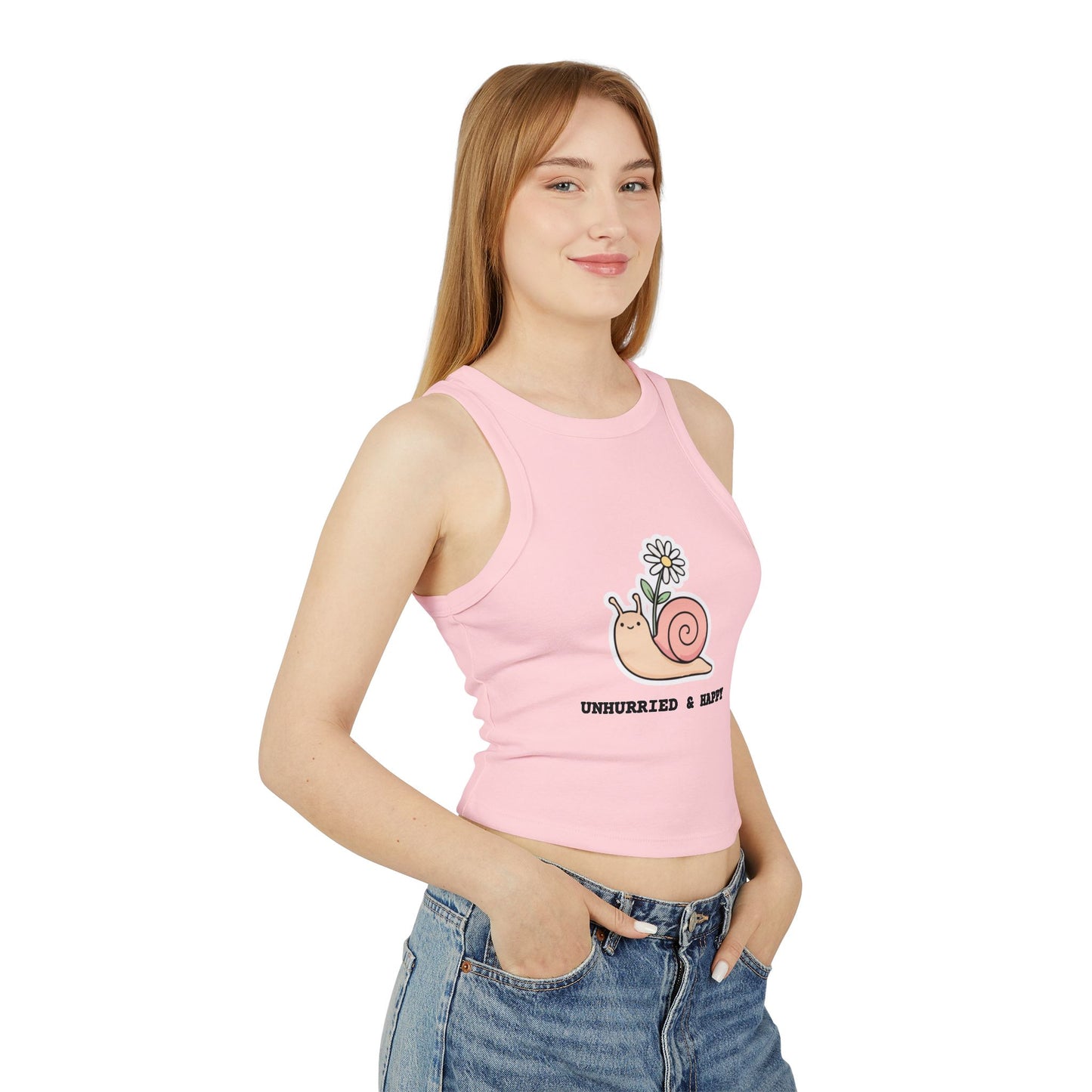 Unhurried Women's Micro Rib Racer Tank Top