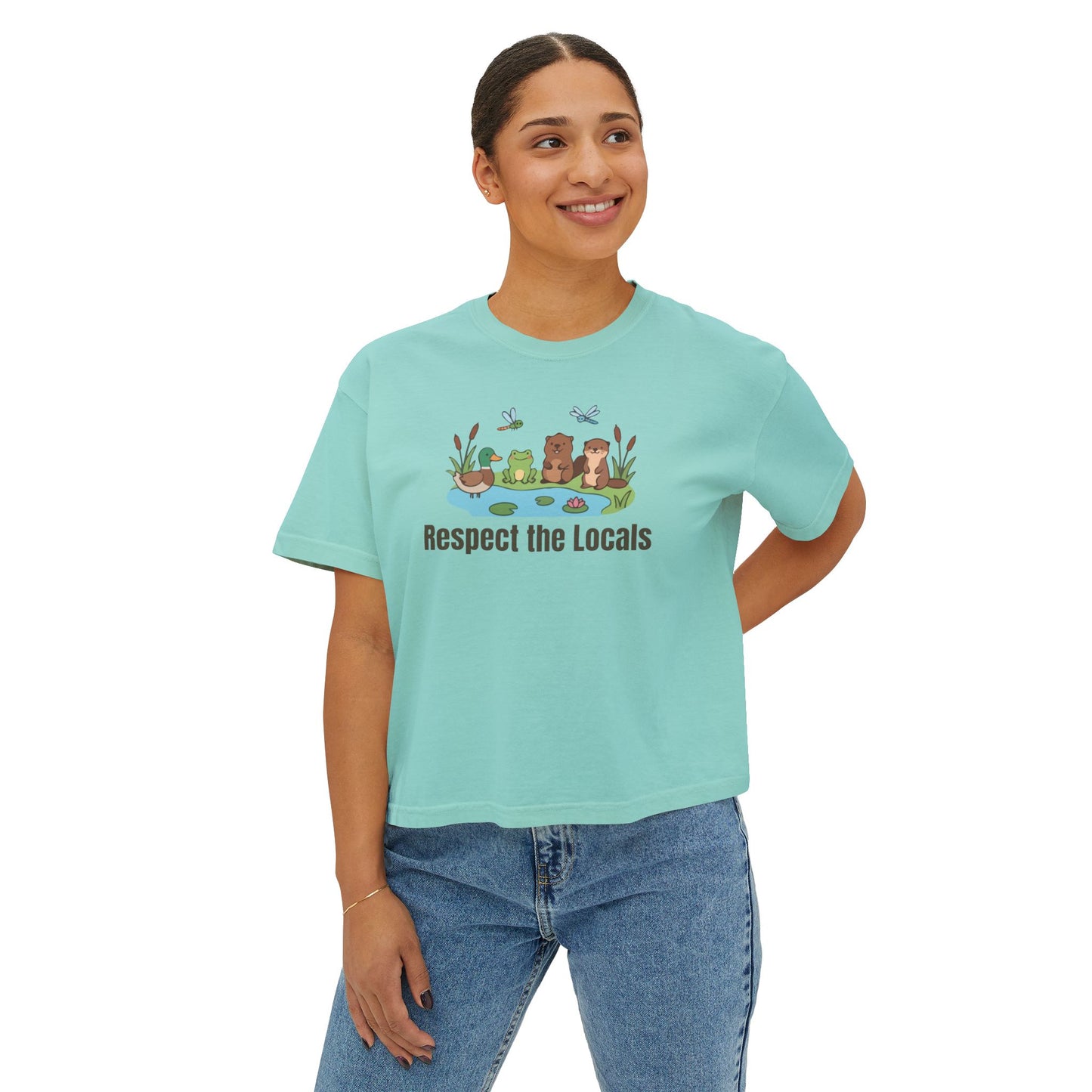 Respect The Locals (Pond) Women's Boxy Tee