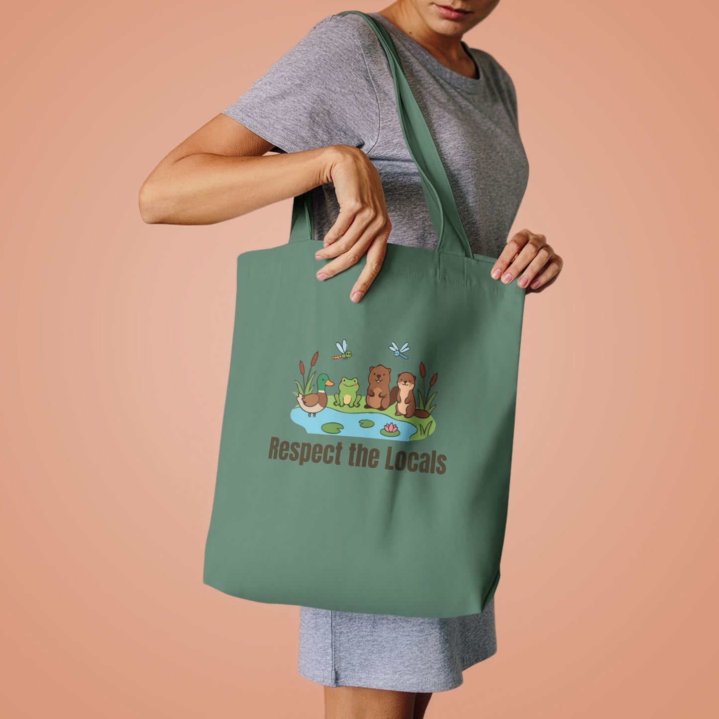 Respect The Locals (Pond) Cotton Tote Bag