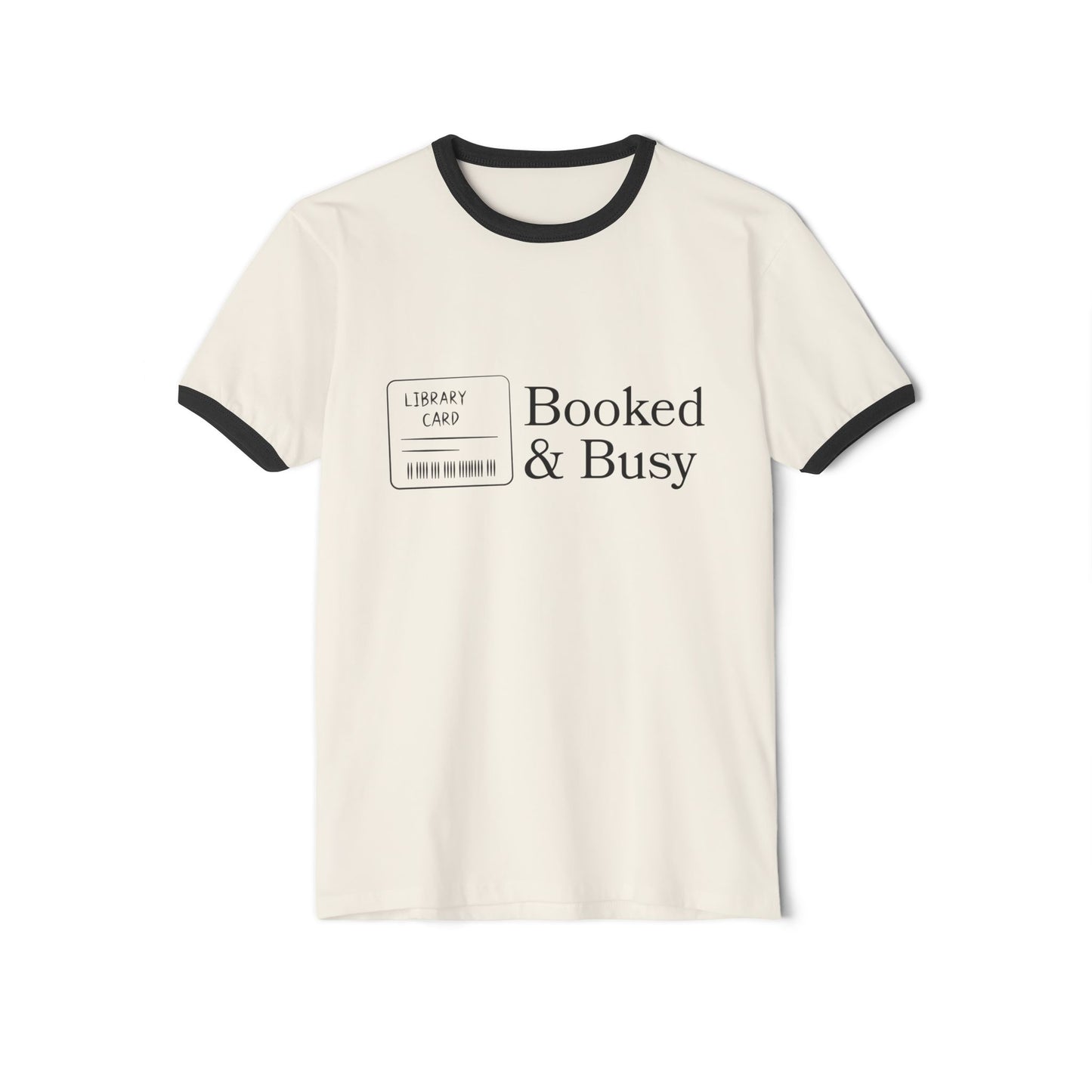Booked & Busy Unisex Cotton Ringer T-Shirt